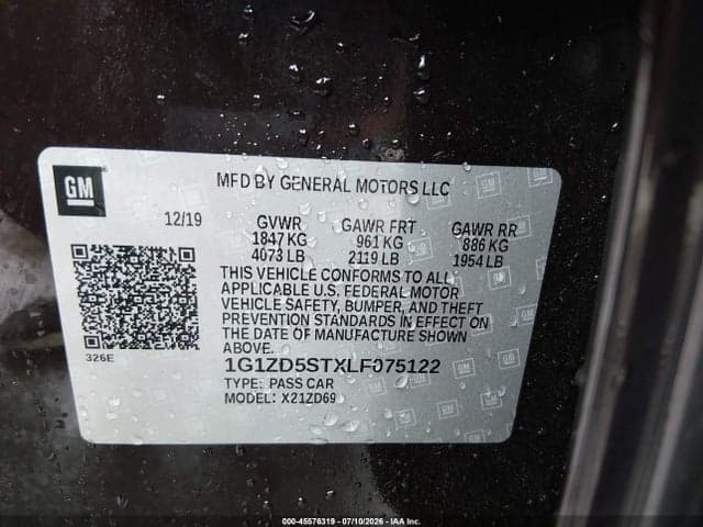 2020 CHEVROLET MALIBU FWD LT 9