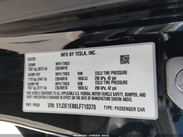 2020 TESLA MODEL 3 LONG RANGE DUAL MOTOR ALL-WHEEL DRIVE 9