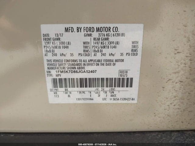 2018 FORD EXPLORER XLT 9
