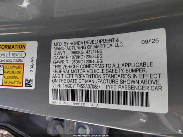 2025 HONDA ACCORD SE 9