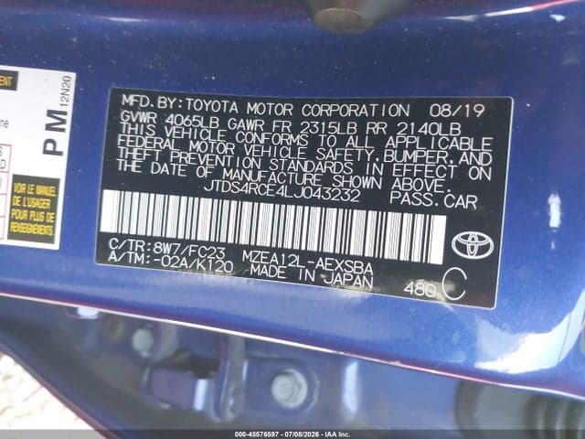 2020 TOYOTA COROLLA SE 9