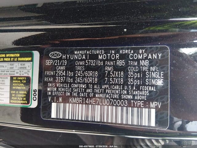 2020 HYUNDAI PALISADE SE 9