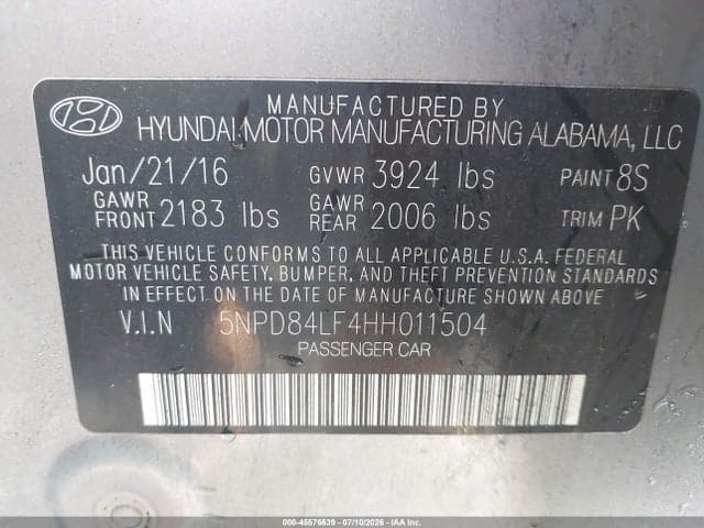 2017 HYUNDAI ELANTRA SE 9