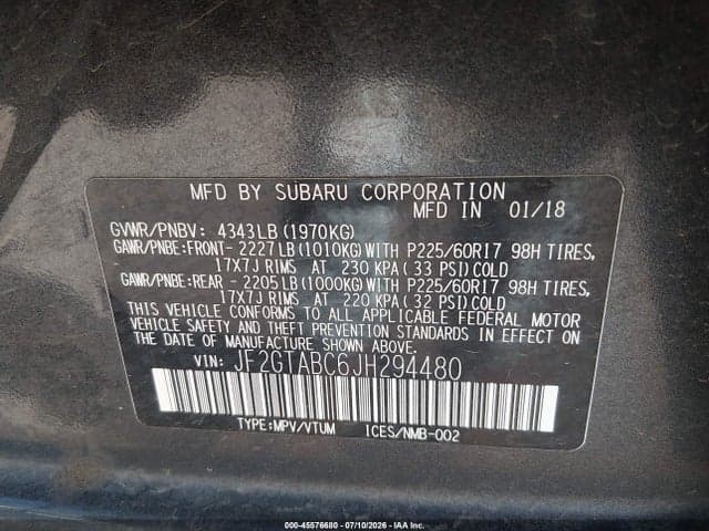 2018 SUBARU CROSSTREK 2.0I PREMIUM 9