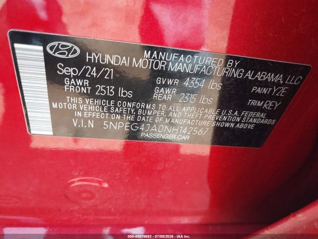 2022 HYUNDAI SONATA SE 9