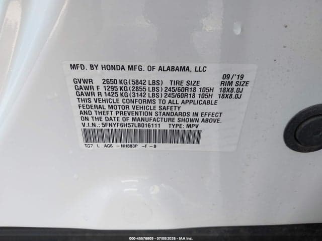 2020 HONDA PILOT AWD EX-L 9