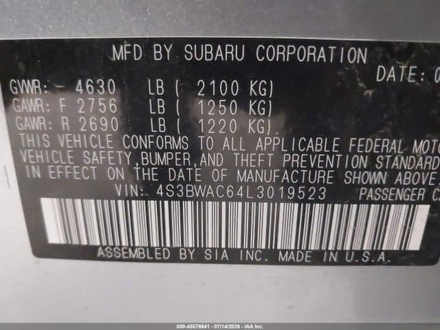 2020 SUBARU LEGACY PREMIUM 9