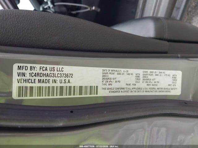 2020 DODGE DURANGO SXT PLUS RWD 9