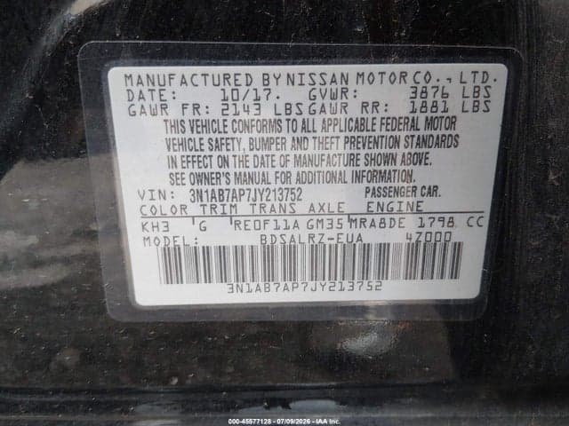 2018 NISSAN SENTRA SR 9