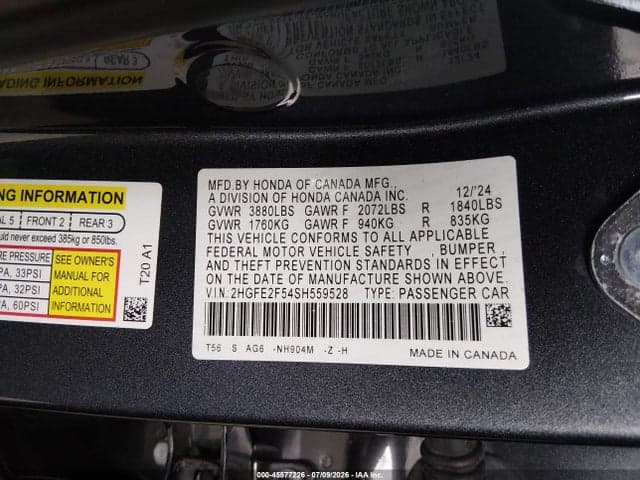 2025 HONDA CIVIC SPORT 9