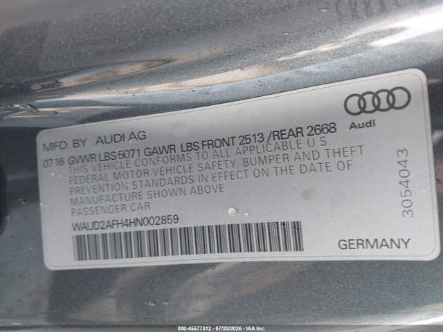 2017 AUDI A5 CABRIOLET SPORT 9