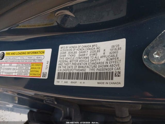 2026 HONDA CIVIC LX 9