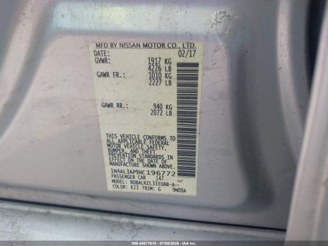 2017 NISSAN ALTIMA 2.5 SL 9