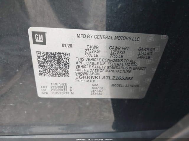 2020 GMC ACADIA FWD SLE 9