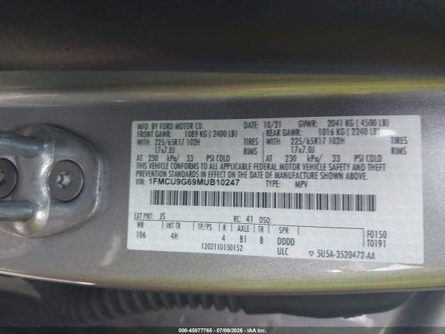 2021 FORD ESCAPE SE 9