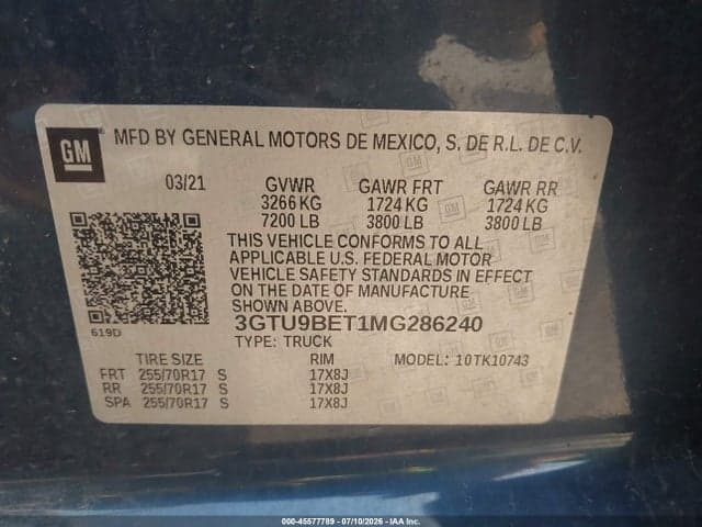 2021 GMC SIERRA 1500 9