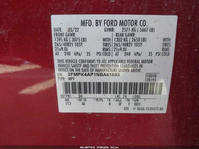 2022 FORD EDGE ST 10