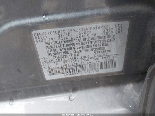 2020 NISSAN SENTRA S XTRONIC CVT 9
