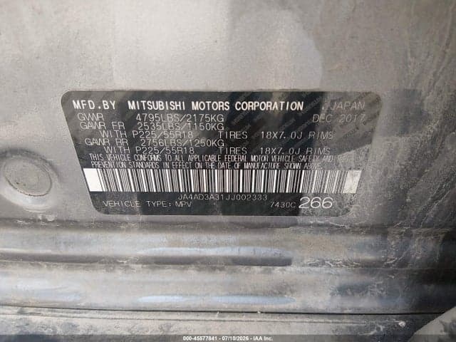 2018 MITSUBISHI OUTLANDER SE 9