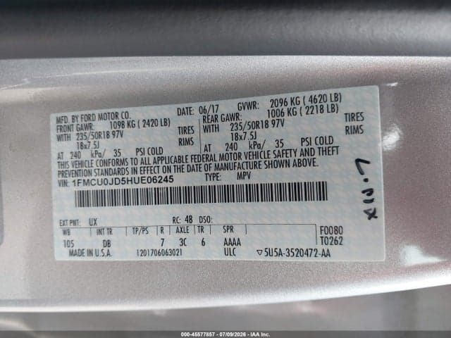 2017 FORD ESCAPE TITANIUM 9