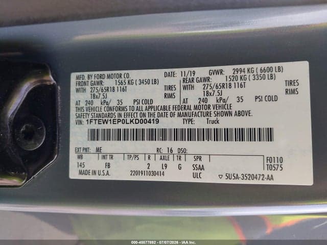 2020 FORD F-150 XLT 9
