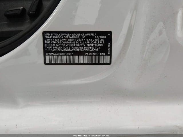 2020 VOLKSWAGEN PASSAT 2.0T R-LINE 9