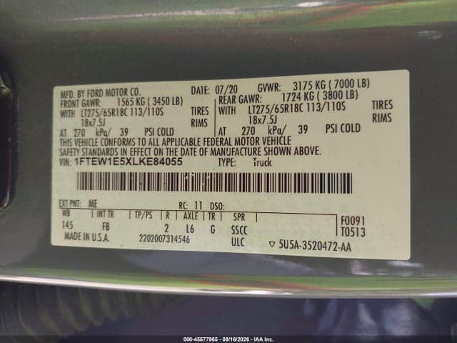 2020 FORD F-150 XLT 9