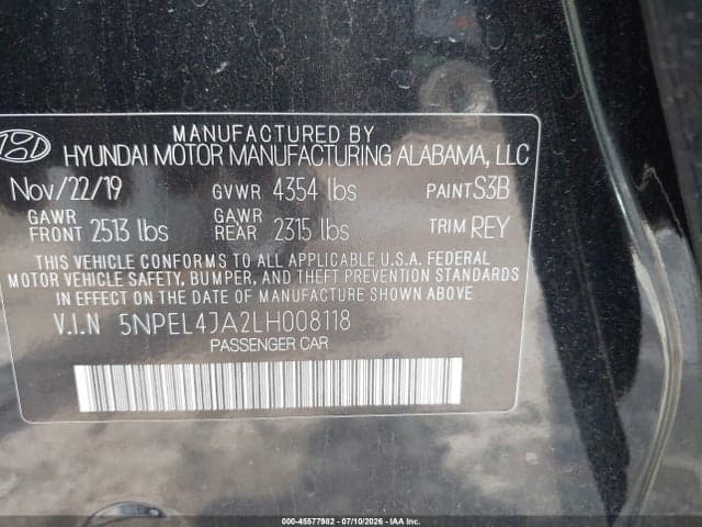 2020 HYUNDAI SONATA SEL 9