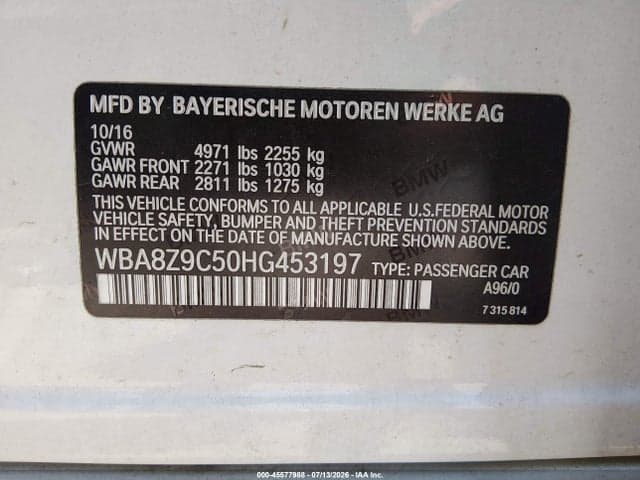 2017 BMW 330I GRAN TURISMO XDRIVE 9