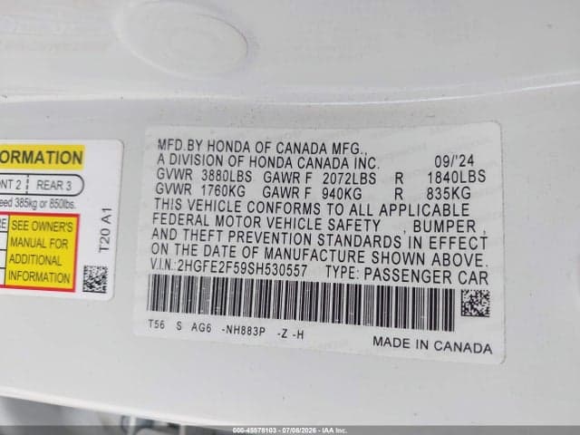 2025 HONDA CIVIC SPORT 9