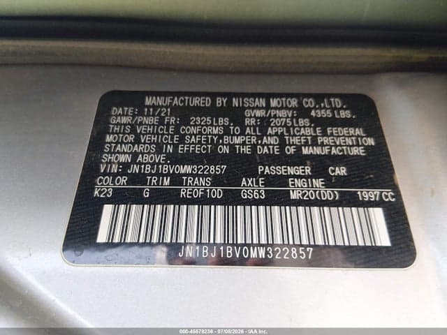 2021 NISSAN ROGUE SPORT SV FWD XTRONIC CVT 9