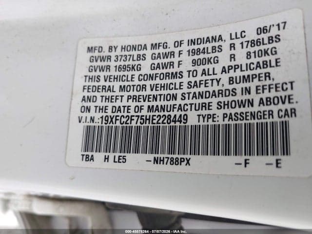 2017 HONDA CIVIC EX 9