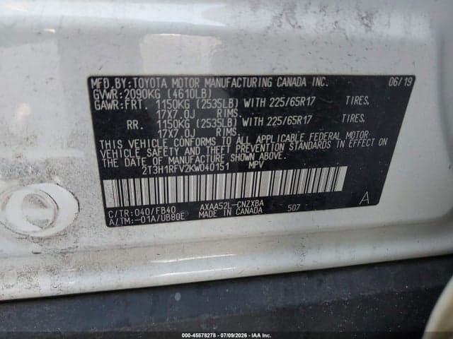 2019 TOYOTA RAV4 LE 9