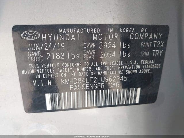 2020 HYUNDAI ELANTRA LIMITED 9