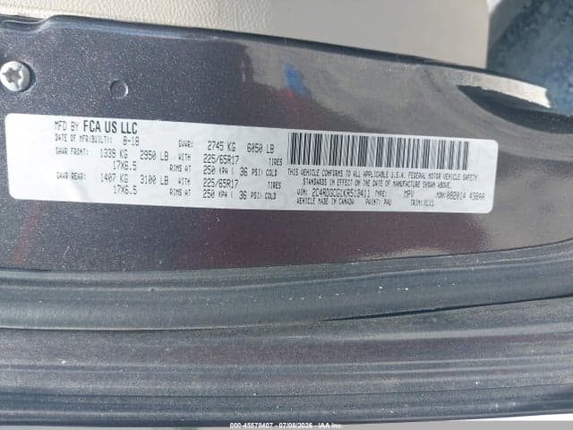 2019 DODGE GRAND CARAVAN SXT 9