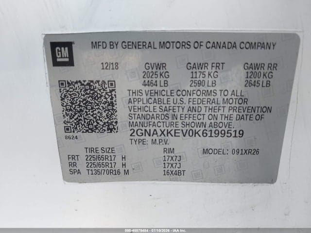 2019 CHEVROLET EQUINOX LT 9