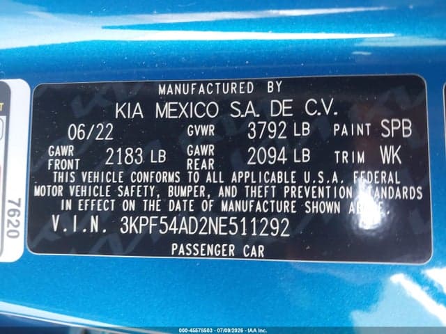 2022 KIA FORTE GT-LINE 9