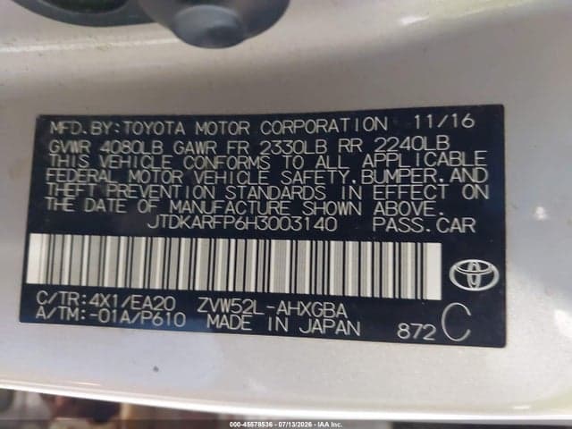 2017 TOYOTA PRIUS PRIME ADVANCED 9