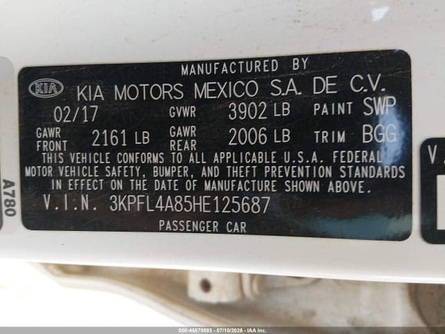 2017 KIA FORTE EX 9