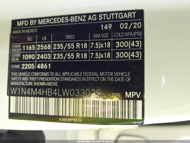 2020 MERCEDES-BENZ GLB 250 4MATIC 9