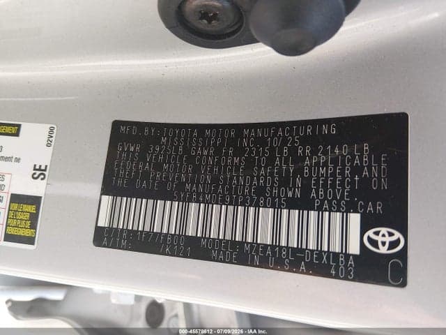 2026 TOYOTA COROLLA LE 9