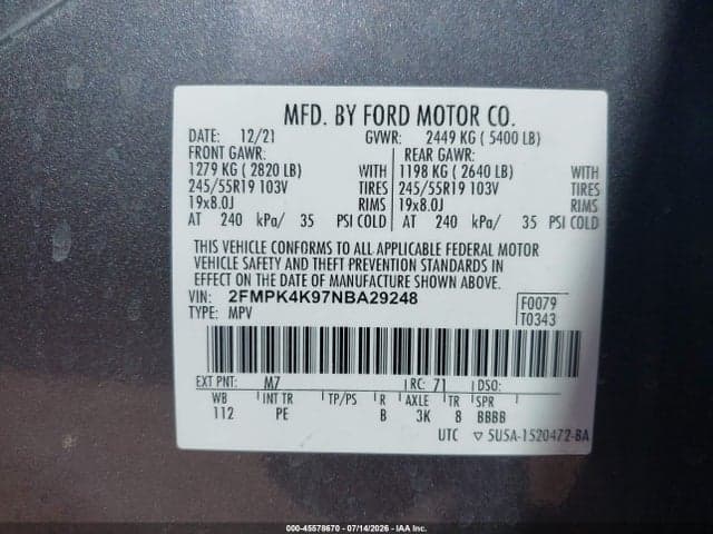 2022 FORD EDGE TITANIUM 9