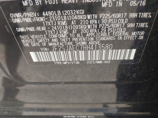 2017 SUBARU FORESTER 2.5I PREMIUM 9
