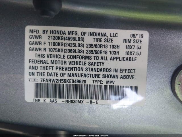 2019 HONDA CR-V EX 9