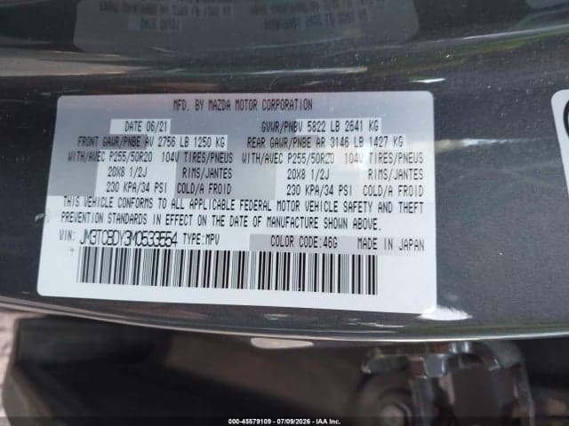 2021 MAZDA CX-9 GRAND TOURING 9