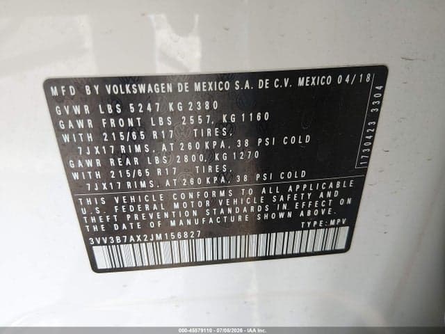 2018 VOLKSWAGEN TIGUAN 2.0T SE/2.0T SEL 9