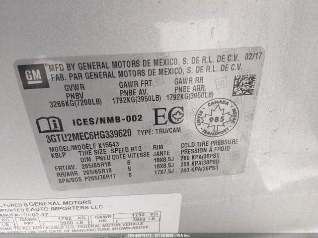 2017 GMC SIERRA 1500 SLE 9