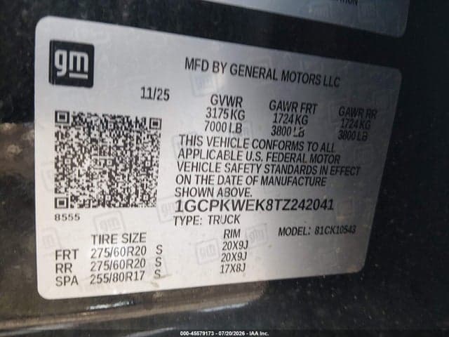 2026 CHEVROLET SILVERADO 1500 4WD SHORT BED RST 9