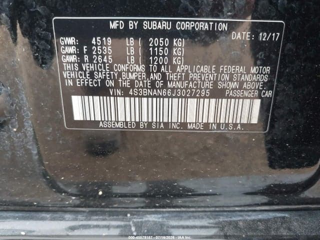 2018 SUBARU LEGACY 2.5I LIMITED 9