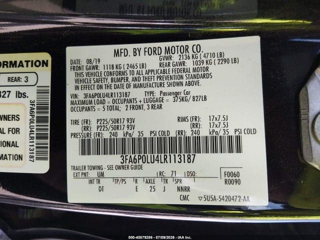 2020 FORD FUSION HYBRID SE 9